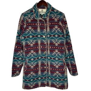 Outback Trading Co. Women's Beet Aztec Long Moree Jacket size Large
